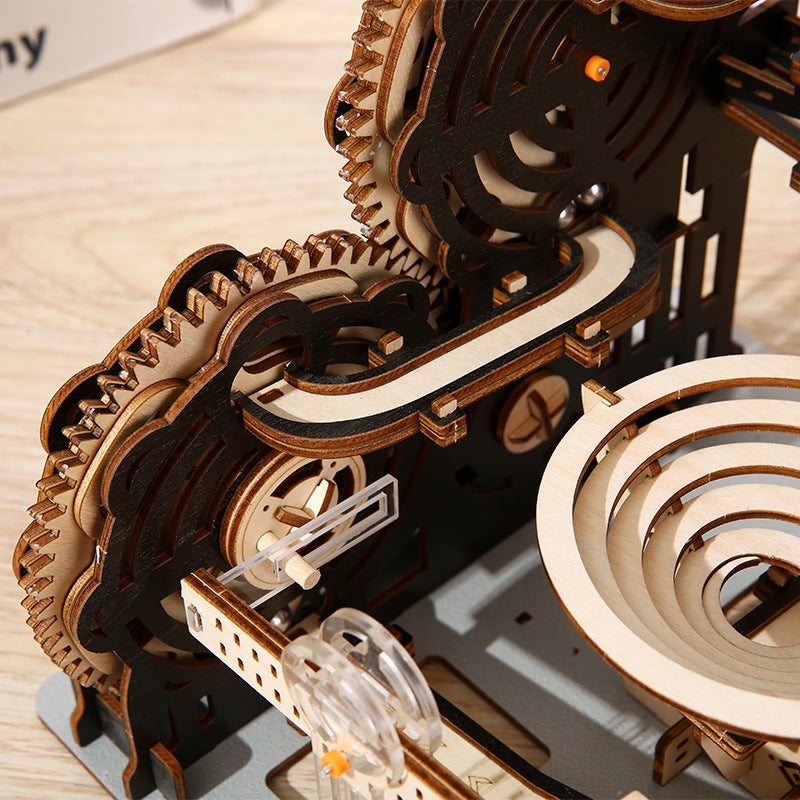 3D Stereo Puzzle Mechanical Track Ball Artificial Model Ornaments Educational Wooden Kidsren'S Toy Assembly - Image 3