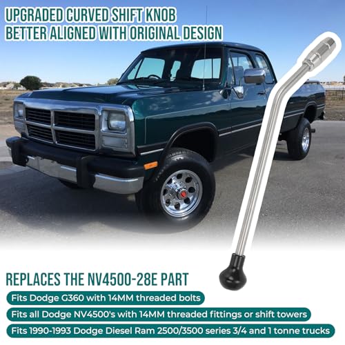 Foruly Curved Shifter Stick 14MM Adapter Knob Kit for Dodge NV4500 Solves Straight Shifter Interference Issue Excludes 2Bolt G360 Curved - Image 3