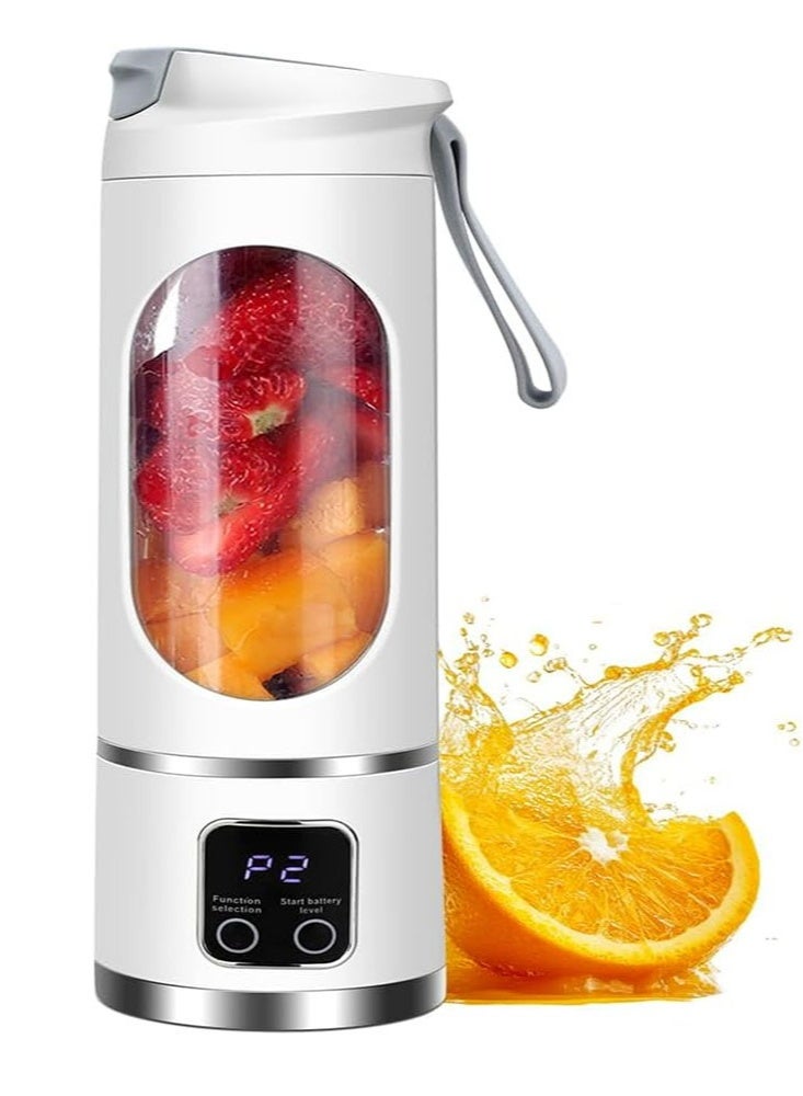 NoorTech Portable Blender with LED Battery Display, mini blender,450ml Capacity & Ice-Crushing Power – Rechargeable Smoothie Maker with Silicone Carry Handle for Gym, Office, Travel – Great Portability for Active Lifestyles - Image 1