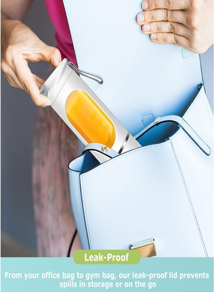 NoorTech Portable Blender with LED Battery Display, mini blender,450ml Capacity & Ice-Crushing Power – Rechargeable Smoothie Maker with Silicone Carry Handle for Gym, Office, Travel – Great Portability for Active Lifestyles - Image 5