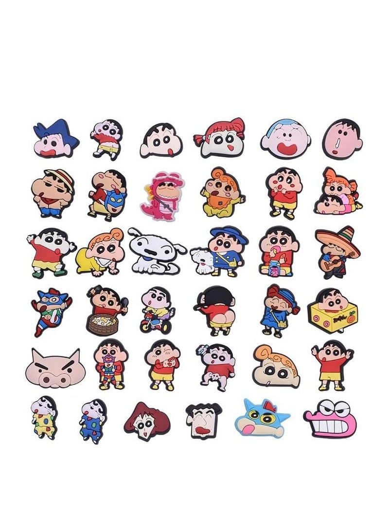 SYOSI Shoe Decoration Charms, 36 PCS PVC Shoe Charms for Shoes Silicone Wristbands, PVC Shoe Charms for Croc, Different Shapes, Hole Hole Shoes Buckle, Party Gift for Kids and Teens Girls - Image 1