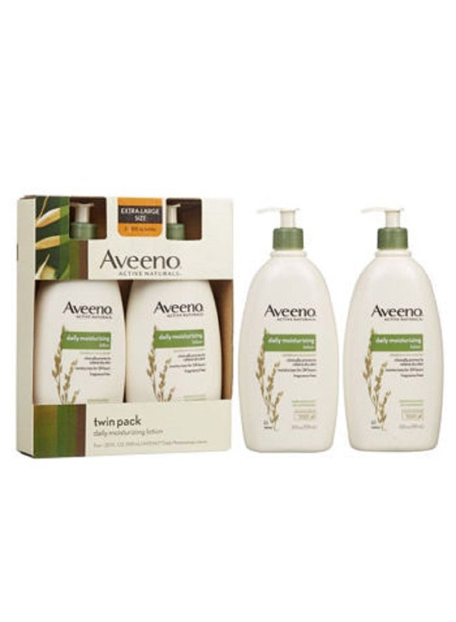 Aveeno Active Naturals Daily Moisturizing Lotion, Twin Pack 591ml (20 OZ) - Image 1