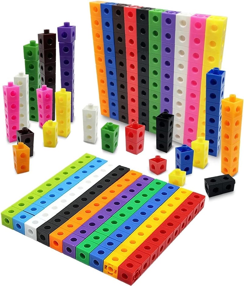 OSYA Math Manipulatives Counting Cubes, Math Linking Cubes Unifix Cubes Number Blocks for Kindergarten Learning Activities for Kids 3-8, 100 Pcs 10 Colors
