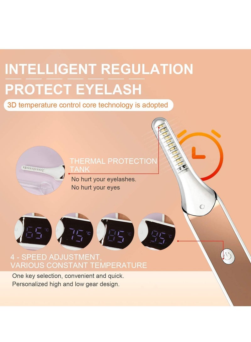 KASTWAVE USB Rechargeable Heated Eyelash Curler, Portable Electric Curler for Quick Natural Curling, Long-Lasting Effect - Image 4
