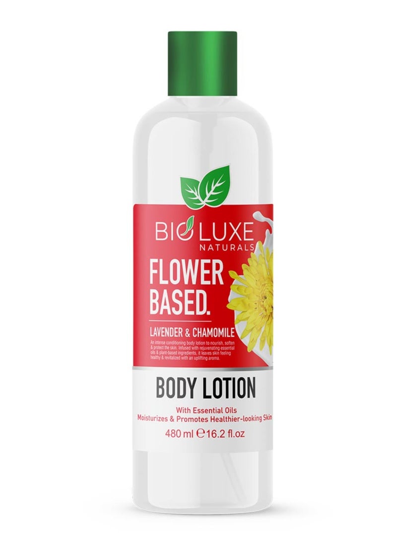 Bioluxe Naturals Flower Based Body Lotion 480ml, Lavender & Chamomile,  Moisturizes and Promotes Healthier-looking Skin