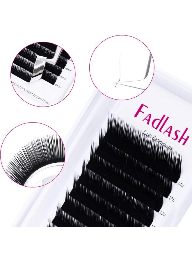 فادلاش وصلات الرموش L Curl 0.10 Mix Tray 8-14Mm وصلات الرموش الكلاسيكية رموش فردية لوازم وصلات الرموش الحريرية (0.10-L، 8-14Mm Mix) - Image 3