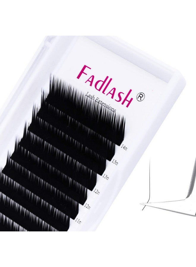 فادلاش وصلات الرموش L Curl 0.10 Mix Tray 8-14Mm وصلات الرموش الكلاسيكية رموش فردية لوازم وصلات الرموش الحريرية (0.10-L، 8-14Mm Mix) - Image 1
