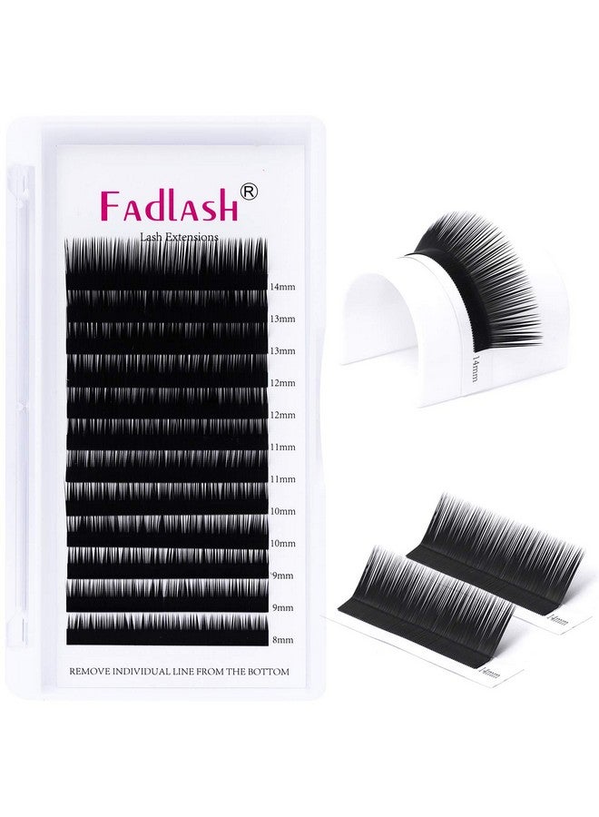 فادلاش وصلات الرموش L Curl 0.10 Mix Tray 8-14Mm وصلات الرموش الكلاسيكية رموش فردية لوازم وصلات الرموش الحريرية (0.10-L، 8-14Mm Mix) - Image 2