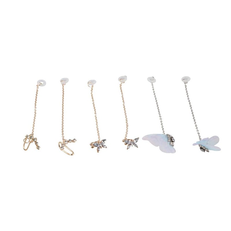 GUEDKIKL 3Pairs Earphone Anti-Lost Holder Clips, Creative Earrings Hanging Hook Butterfly Ear Clip Earring Strap for Bluetooth Earphone Earbuds Wireless in-Ear Earphones Headset - Image 5