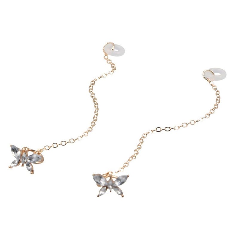 GUEDKIKL 3Pairs Earphone Anti-Lost Holder Clips, Creative Earrings Hanging Hook Butterfly Ear Clip Earring Strap for Bluetooth Earphone Earbuds Wireless in-Ear Earphones Headset - Image 3