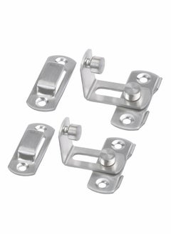 KASTWAVE Stainless Steel Latch, 90 Degree Protect Privacy Security Barn Door Lock, Solid Stainless Steel Safety Gate Latches, 2 Pack (Large 90 Degrees Silver)  - Image 3