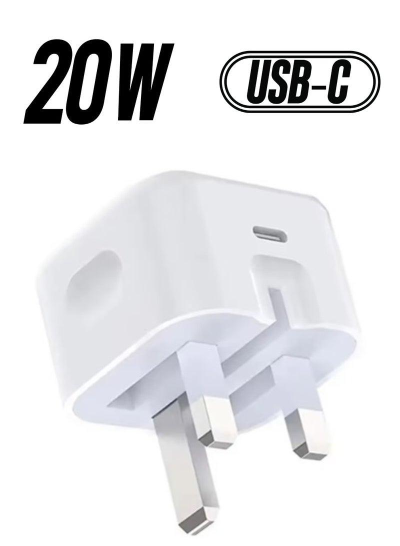 ريبنيو شاحن سريع من النوع C، محول طاقة USB-C بقدرة 20 وات، قابس محول طاقة PD، قابس حائط متوافق مع iPhone 14 13، 13pro 12 Pro Max/12 Mini/SE - Image 1