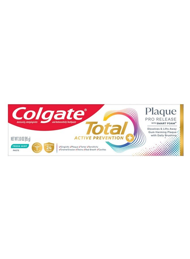 Colgate Total Plaque Pro Release Fresh Mint Toothpaste, 1 Pack, 3.0 Oz Tube