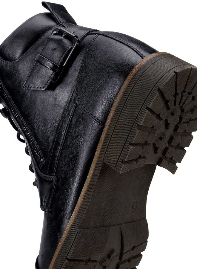Vostey Men's Boots Boots for Men Casual Boots Motorcycle Combat Ankle Dress Boots Mens, Motorcycle678a-black, 9 - Image 2