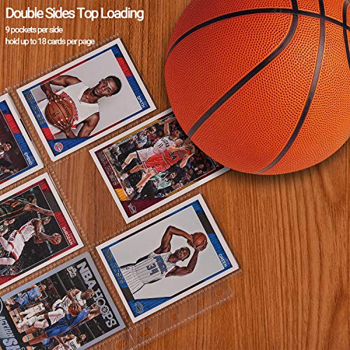 ABLY 900 Pockets Baseball Card Sleeves, ABLY Double Side 9-Pocket Trading Card Binder Sleeves Page Protectors Sheet for Skylanders, Pokemon, Top Trumps for 3 Ring Binder(50 Pages) - Image 5