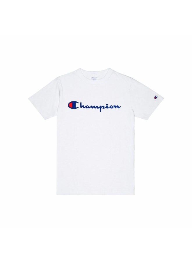 Champion تي شيرت أبيض مزين بشعار تشامبيون الكلاسيكي مقاس 2XL - Image 2