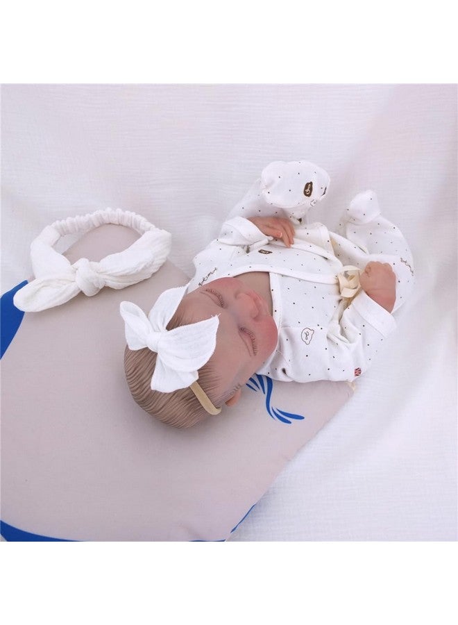 Sugarmelon Original Cotton Gauze Headband for Newborn Toddler Infant Baby Girl Kids Muslin Cotton Hair Bow Headbands Turban Elastic Hair Bands (6 pcs Bow Nylon Headband) - Image 5