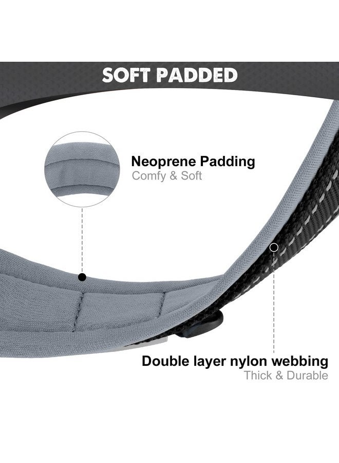 جويتيل طوق الكلاب Joytale للكلاب الكبيرة، طوق كلب كبير مبطن من النيوبرين، طوق عاكس عريض للحيوانات الأليفة مع مشبك حزام معدني متين، طوق كلب من النايلون شديد التحمل قابل للتعديل، أسود، مقاس كبير - Image 2