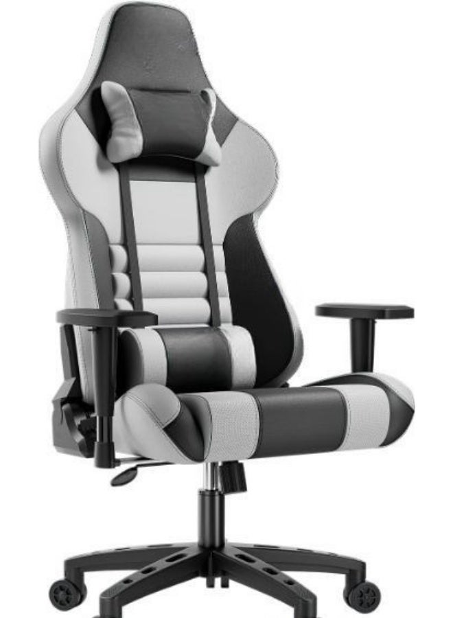 Ergonomic Swivel Gaming Chair with 4D Adjustable Armrests, Reclining Backrest and PU Leather Seat for Gaming and Office Use - Image 1