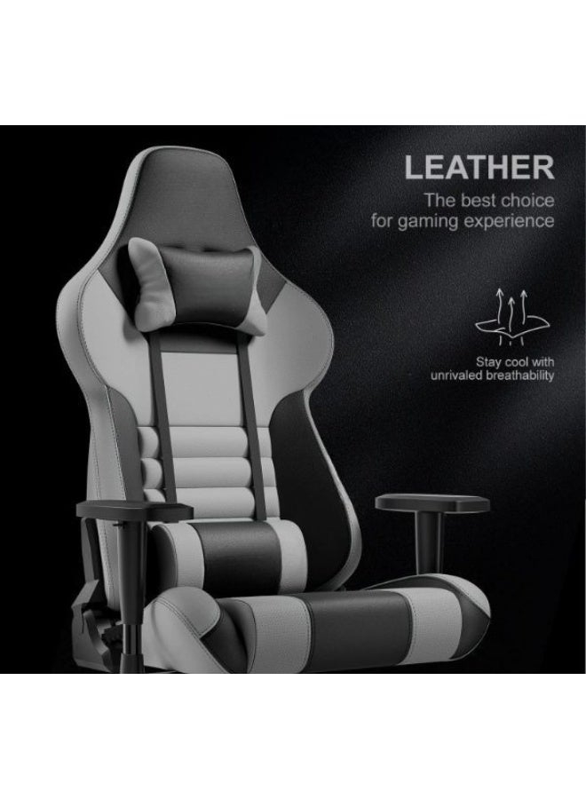 Ergonomic Swivel Gaming Chair with 4D Adjustable Armrests, Reclining Backrest and PU Leather Seat for Gaming and Office Use - Image 3