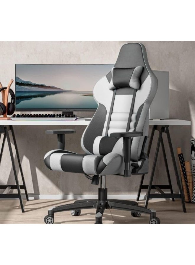 Ergonomic Swivel Gaming Chair with 4D Adjustable Armrests, Reclining Backrest and PU Leather Seat for Gaming and Office Use - Image 5