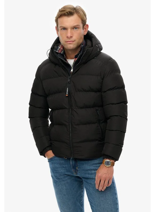 سوبر دراي جاكيت رياضي مبطن بغطاء رأس