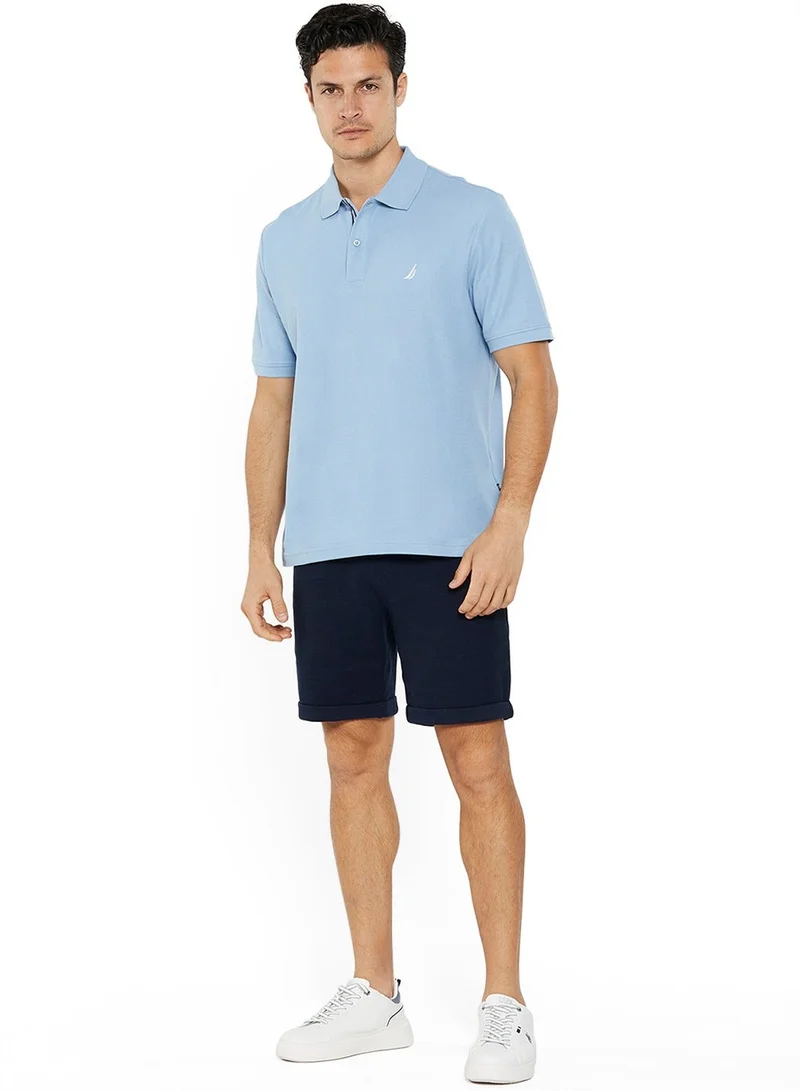 NAUTICA Sky Blue Essential Regular Fit Premium Cotton Logo Polo Shirt for Men | Best Price UAE
