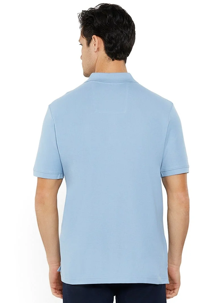 NAUTICA Sky Blue Essential Regular Fit Premium Cotton Logo Polo Shirt for Men | Best Price UAE