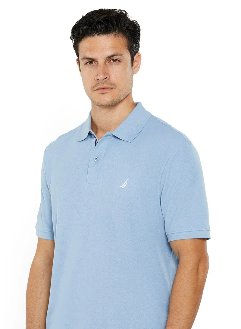NAUTICA Sky Blue Essential Regular Fit Premium Cotton Logo Polo Shirt for Men | Best Price UAE