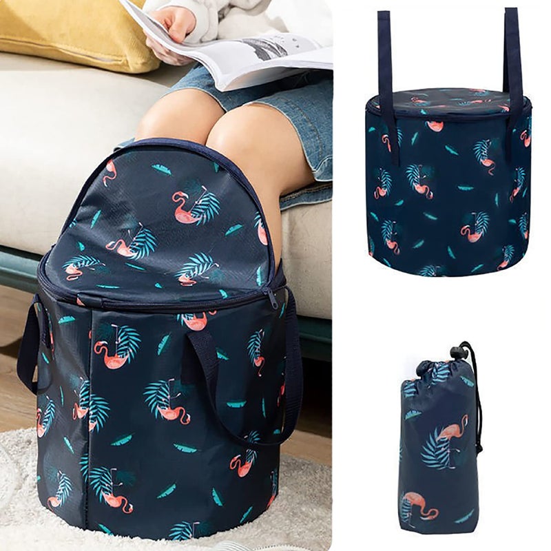 Collapsible Bucket for Soaking Feet Portable Travel Foot Bath Tub Insulated Foot Bath Bag with lidFoot Soaking Bath Basin Portable Foot Spa Soaking Feet Home Pedicure Basin Outdoor Camping