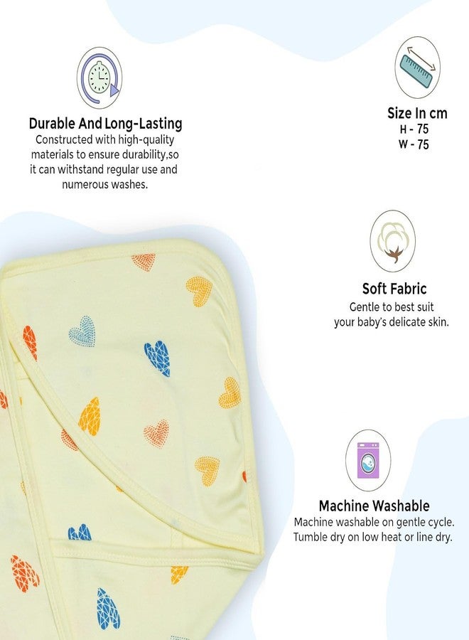Phedarus Multipurpose Cotton Hosiery Printed Baby Hooded Towel/Wrapper/Swaddle or New Born, Baby Boy, Baby Girls, Kids | Big Size 75cms x 75cms | 0-2 Years | Green | Soft and Skin Friendly - Image 4