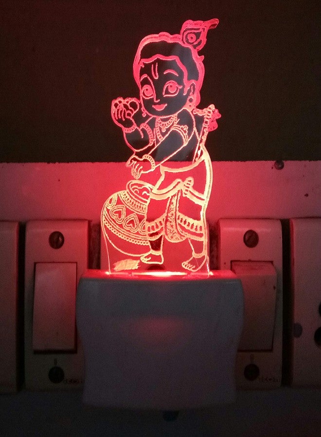 UKANI 3D Illusion Bal Krishna (Kishan Kanaiya) Design Night Lamp with 7 Color Changing Led (Size 3 Inch) - Image 2