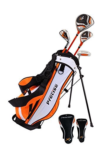 Precise Sports Precise X7 Junior Complete Golf Club Set for Children | 3 Age Groups Boys & Girls | Right Hand & Left Hand Kids Golf Clubs Set w/ 2 HC's, Flex Shafts & Lightweight Stand Bag with Dual Straps - Image 1