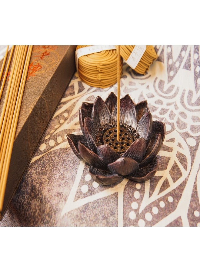 Top Collection Lotus Incense Burner and Votive T-Light Candle Holder Meditation Flower Buddha - Image 4