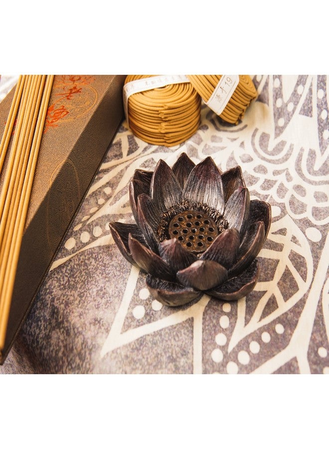 Top Collection Lotus Incense Burner and Votive T-Light Candle Holder Meditation Flower Buddha - Image 3