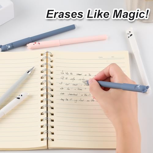 RIANCY 0.5mm Erasable Gel Pens,12 Pack Cute Cartoon Animal Rollerball Gel Ink Pens Refillable Pens for Adult Writing Calligraphy Note Taking (Refill Black) - Image 5