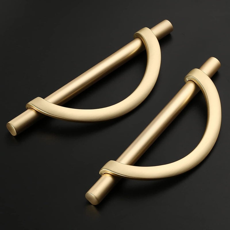 Amerdeco 10 Pack Brushed Gold Cabinet Pulls 5 Inch(128MM) Hole Centers Kitchen Cabinet Handles Hardware Kitchen Handles for Cabinets Cupboard Handles Drawer Pulls - Image 2