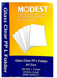 MODEST 100-Piece A4 L-Shape Folder Clear 