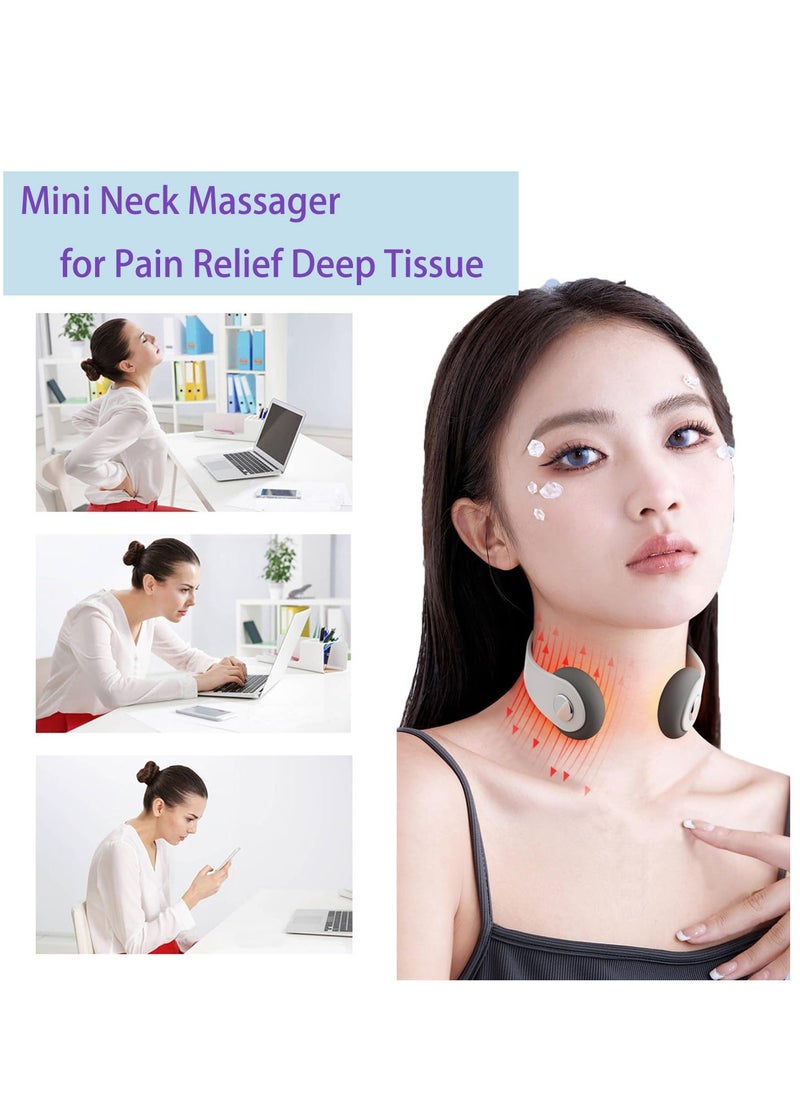SYOSI Mini Neck Massager, for Pain Relief Deep Tissue, Intelligent Lymphatic Drainage Massger Device for Neck, Portable Lymphatic Soothing Neck Instrument Birthday, Mother's Day Gift, for Men and Women  - Image 4