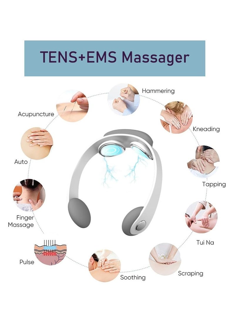 SYOSI Mini Neck Massager, for Pain Relief Deep Tissue, Intelligent Lymphatic Drainage Massger Device for Neck, Portable Lymphatic Soothing Neck Instrument Birthday, Mother's Day Gift, for Men and Women  - Image 5