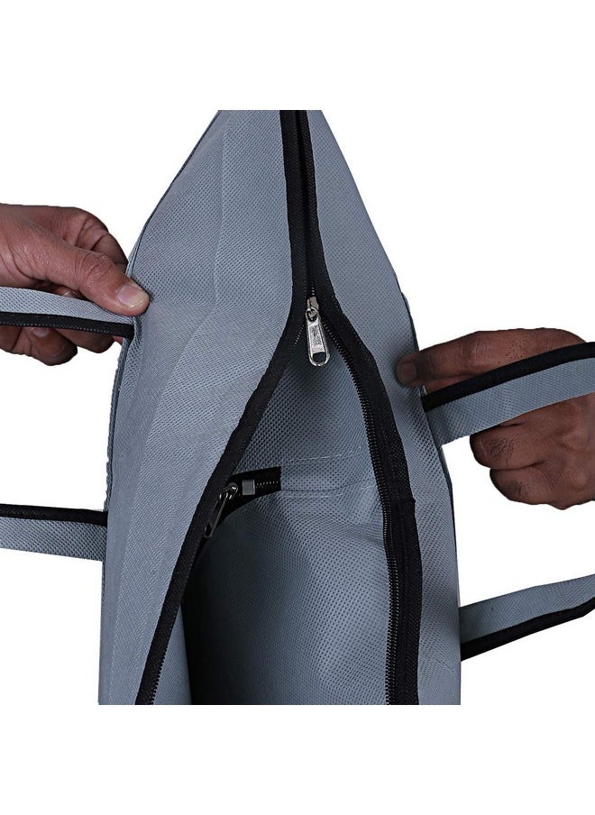 Kuber Industries Kuber Industries Pack of 6 Coat Cover | Foldable Blazer Cover | Suit Cover With Zipper Closure | Cloth Organizer For Dust Proof Jacket | Grey  - Image 2