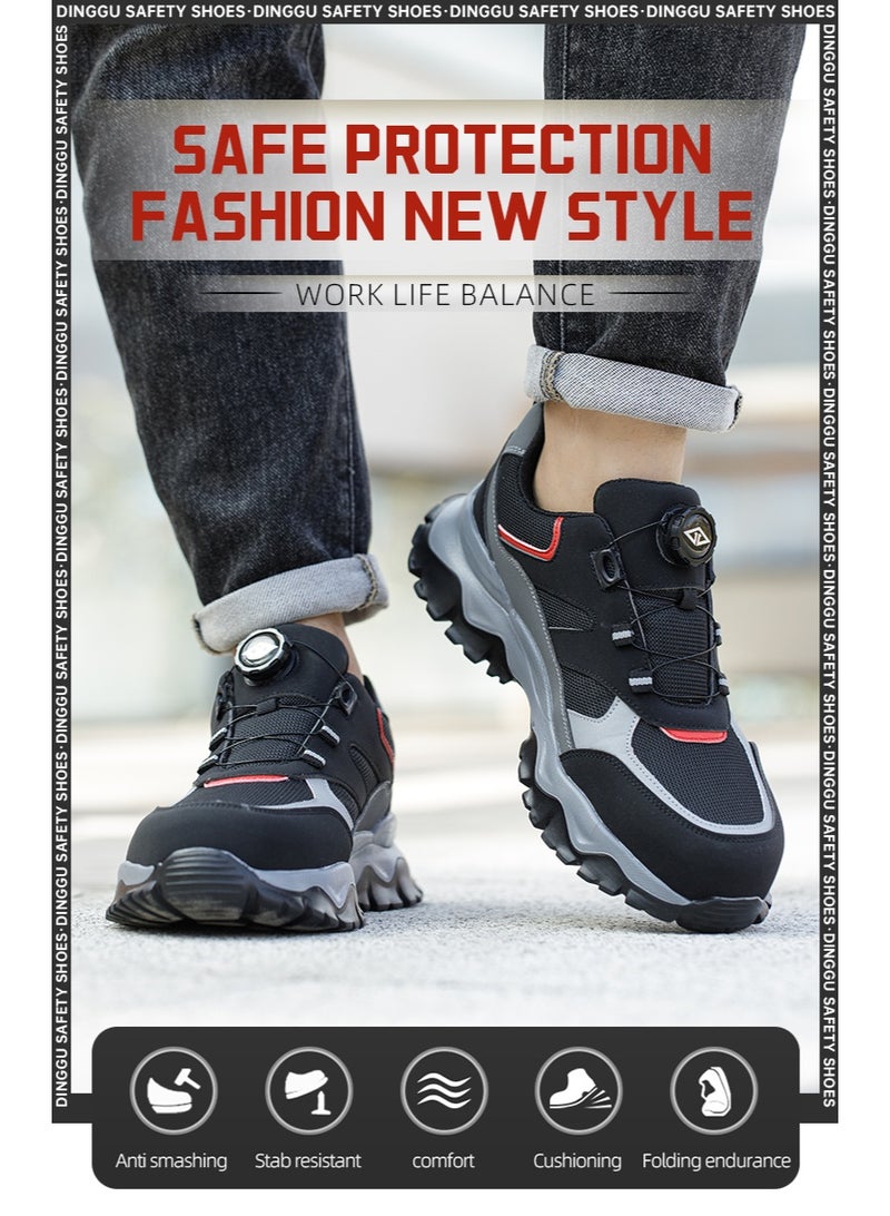 Steel Toe Shoes for Men Lightweight Safety Shoes Comfortable Puncture Proof Slip On Indestructible Work Shoes and Fashion Sneakers. - Image 2