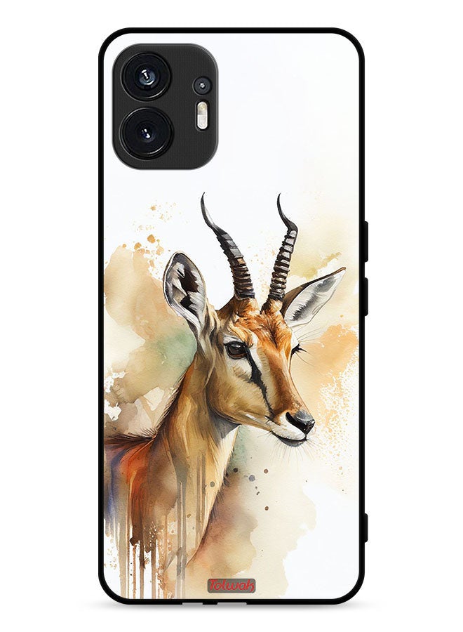 Tolwak Nothing Phone (2) 5G Protective Case Cover Deer Abstract Art - Image 1