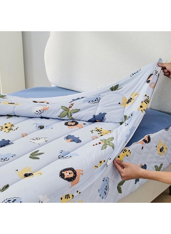 Bestier Twin Size 4Pcs Kids Comforter Sets, Zipper Bedding Set, Kids Bedding Set Cartoon Comforter for Kid, Zipper Bedding Certified - OEKO-TEX100 (Blue, Twin, 39"x75") - Image 2