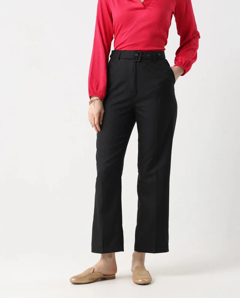 Rareism Women's Tapered Fit Plain Trouser