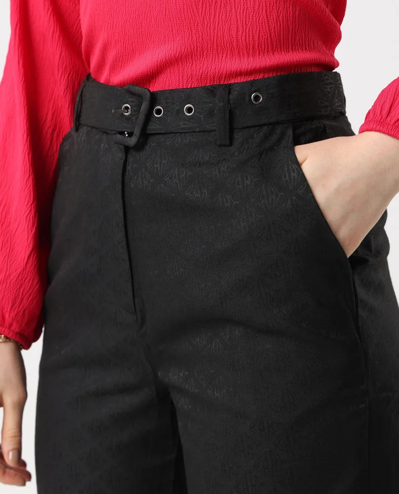 Rareism Women's Tapered Fit Plain Trouser
