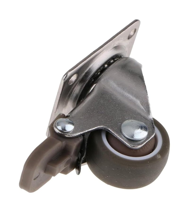 1 بوصة عجلات كاستور ثقيلة الدوران مع قاعدة مطاطية ولوحة علوية للأثاث والخزائن - Image 3