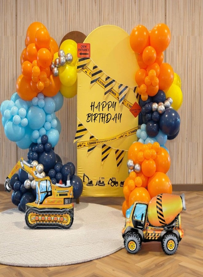 EASUTE 2PCS Self Standing Construction Balloons 4D Excavator Mixer Truck Birthday Decorations, Heavy Duty Construction Themed Birthday Party Supplies for Kids Boys Birthday, Baby Shower (Construction) - Image 5