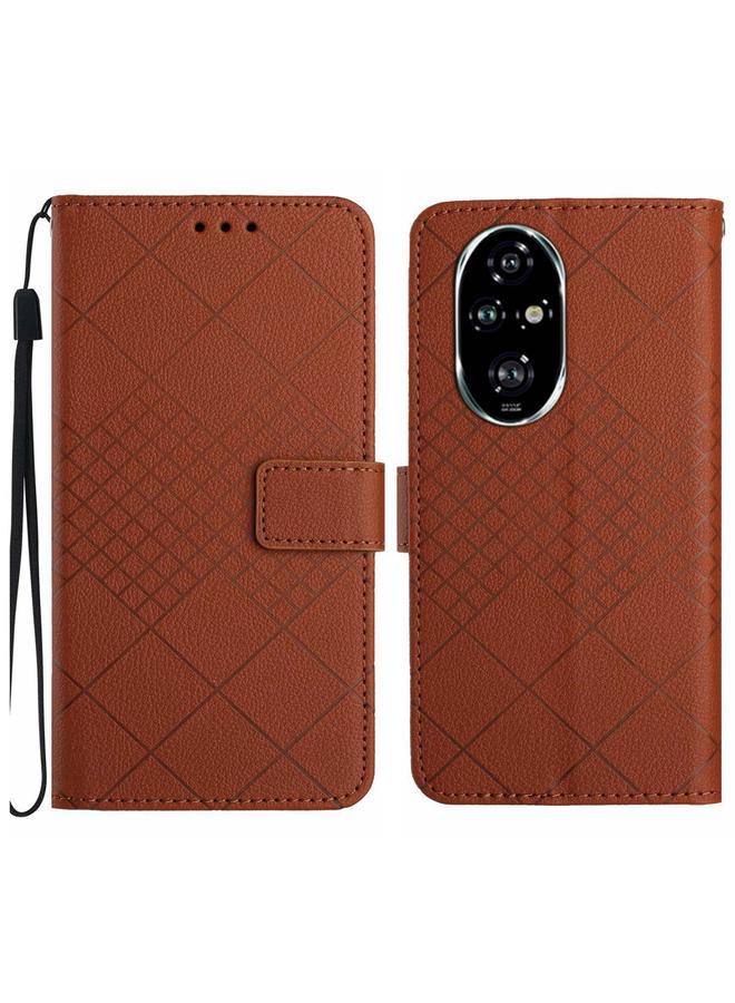 اس-توب جراب هاتف Honor 200 5G Global من الجلد بتصميم شبكي معيني - Image 1