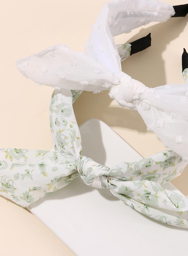Take Two Pack of 2 - Floral Print Lace Headband - Image 5